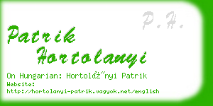 patrik hortolanyi business card